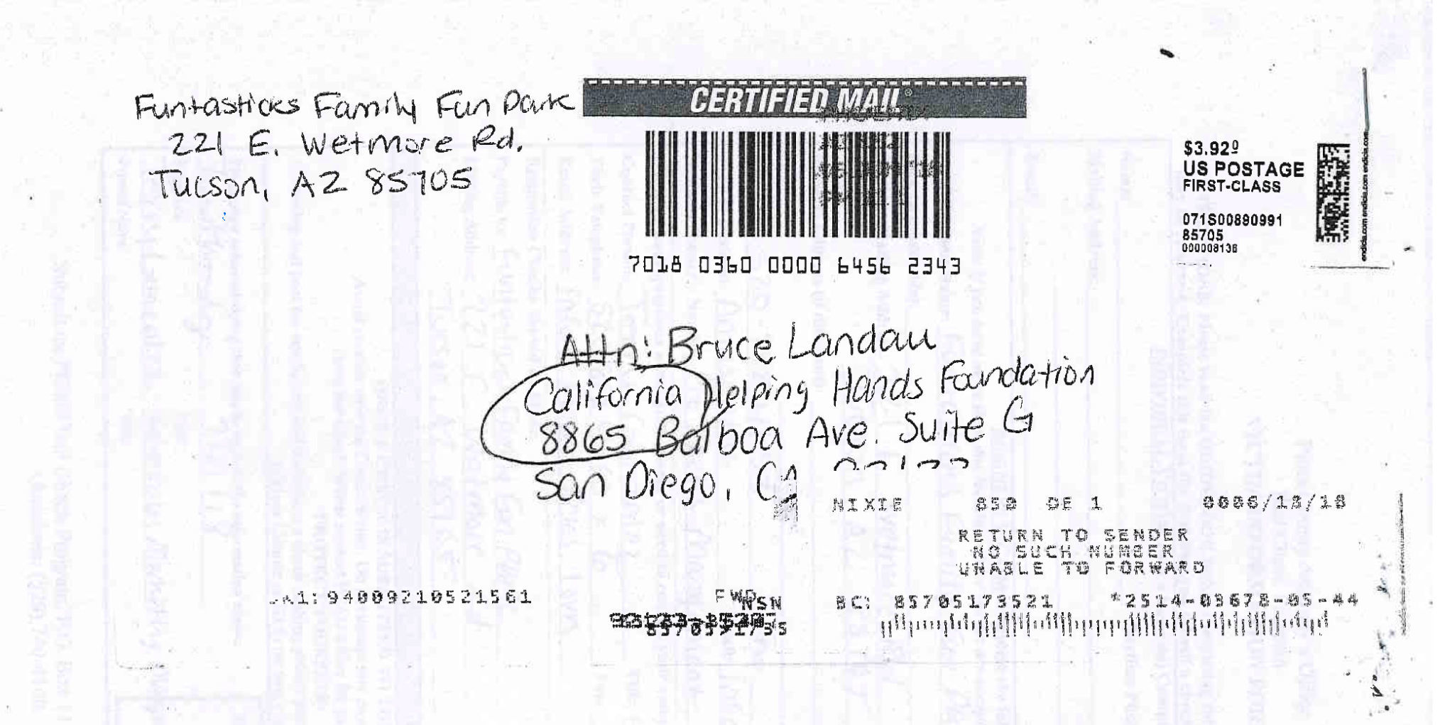 Letter to Bruce Landau